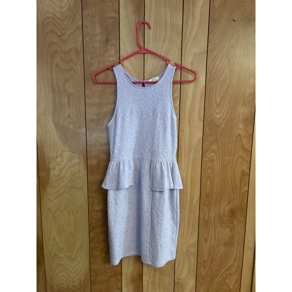 Everly‎ Lavender Textured Peplum Mini Dress Sleeveless Purple Size S DR1592